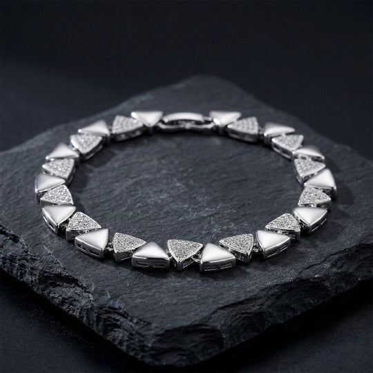 Weißer Zirkonia Armband ca. 19 cm Nickelfreies Messing
