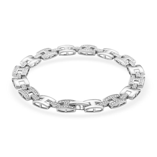 Weißer Zirkonia Armband ca. 19 cm Nickelfreies Messing 4.00 ct