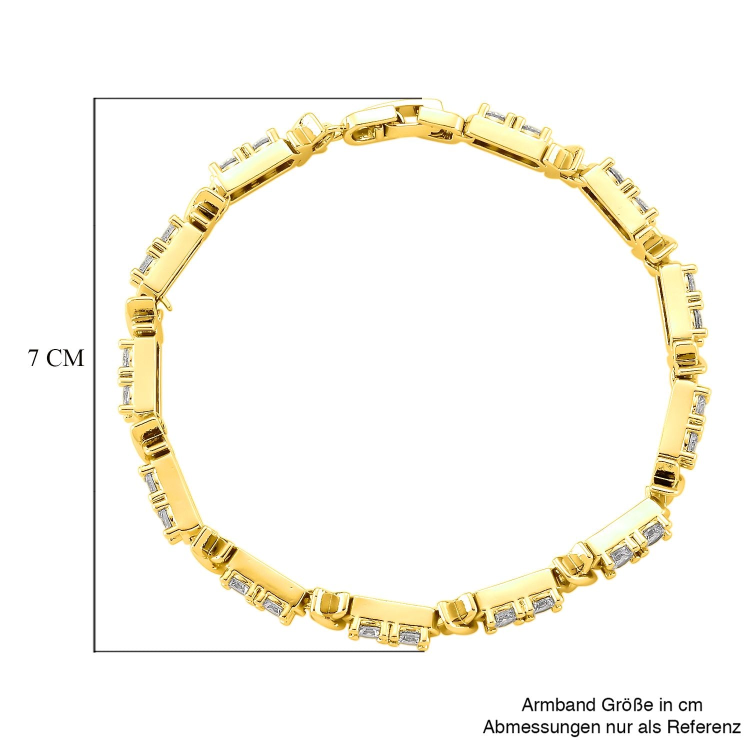 Designer Inspiriert - Weißer Zirkonia Armband ca. 19 cm Nickelfreies Messing, goldfarben
