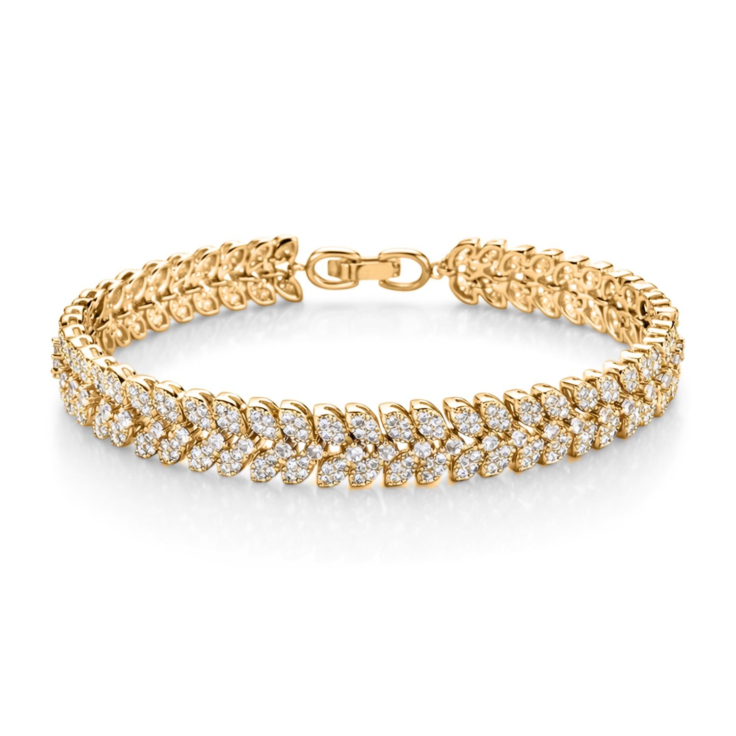 Weißer Zirkonia Armband ca. 19 cm Nickelfreies Messing 10.00 ct