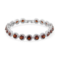 Granatrotes und weißes Zirkonia 19cm Armband