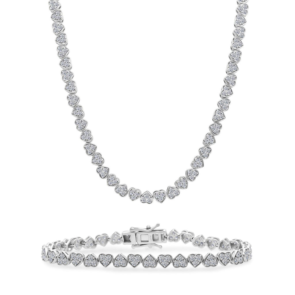 LUXURIANT SGL zertifizierte SI-GH Labor Diamant 45cm Halskette und 19cm Armband