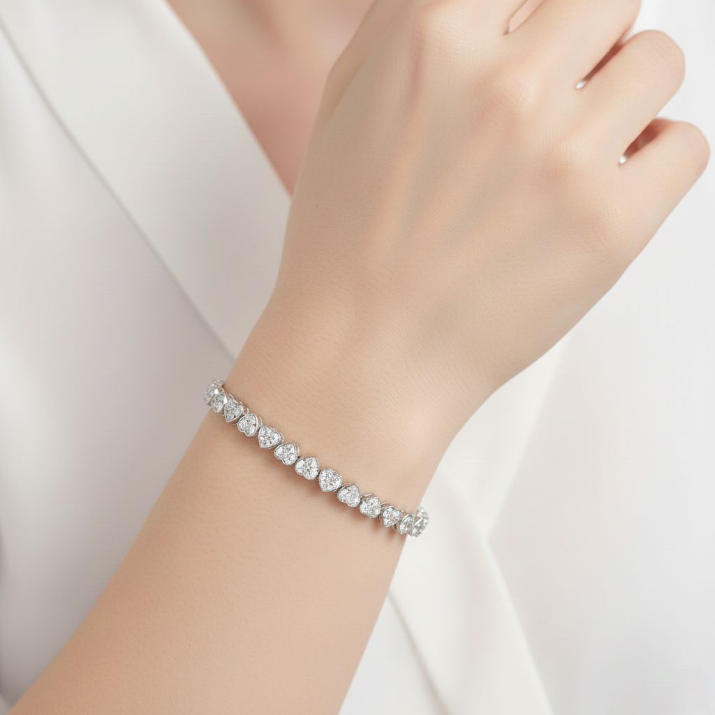 LUXURIANT SGL zertifizierte SI-GH Labor Diamant 45cm Halskette und 19cm Armband