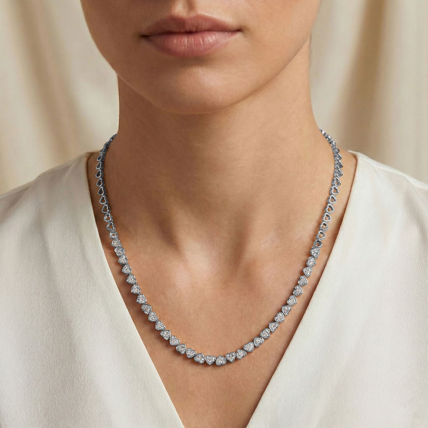 LUXURIANT SGL zertifizierte SI-GH Labor Diamant 45cm Halskette und 19cm Armband