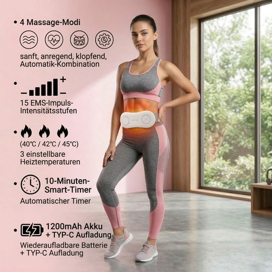 BEAUTECH EMS Bauchmassagegerät, wiederaufladbar, Weiß
