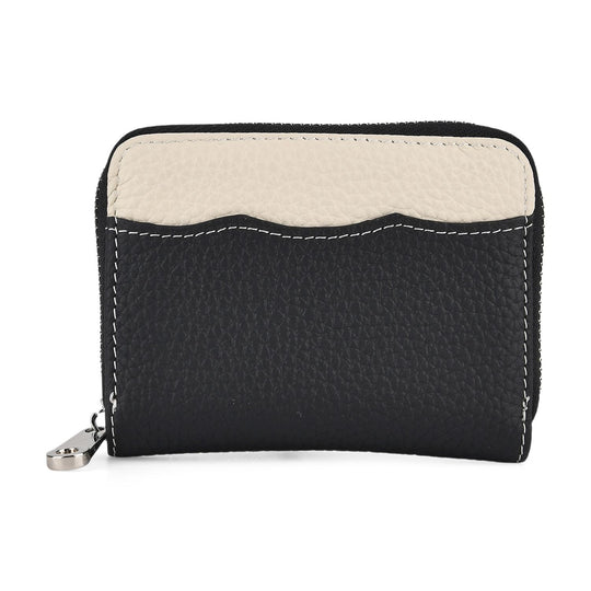 Echtleder Geldbörse mit RFID Schutz 11.5 x 8.5 x 2.5 cm Beige
