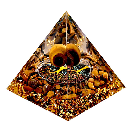LIVMORE Kristall Pyramide Dekoration aus Kristall und Resin 6 cm Hellblau