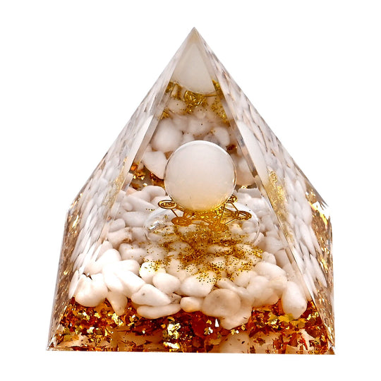 LIVMORE Kristall Pyramide Dekoration aus Kristall und Resin 6 cm Hellblau