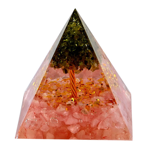 LIVMORE Kristall Pyramide Dekoration aus Kristall und Resin 6 cm Hellblau