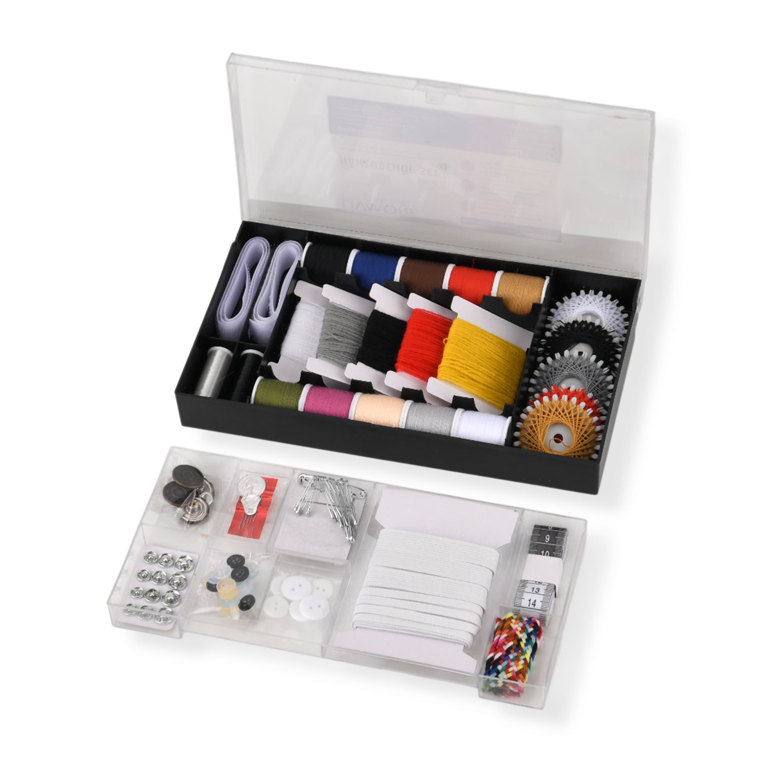 LIVMORE Nähzubehör Set mit Aufbewahrungsbox, 93 teilig, Natur