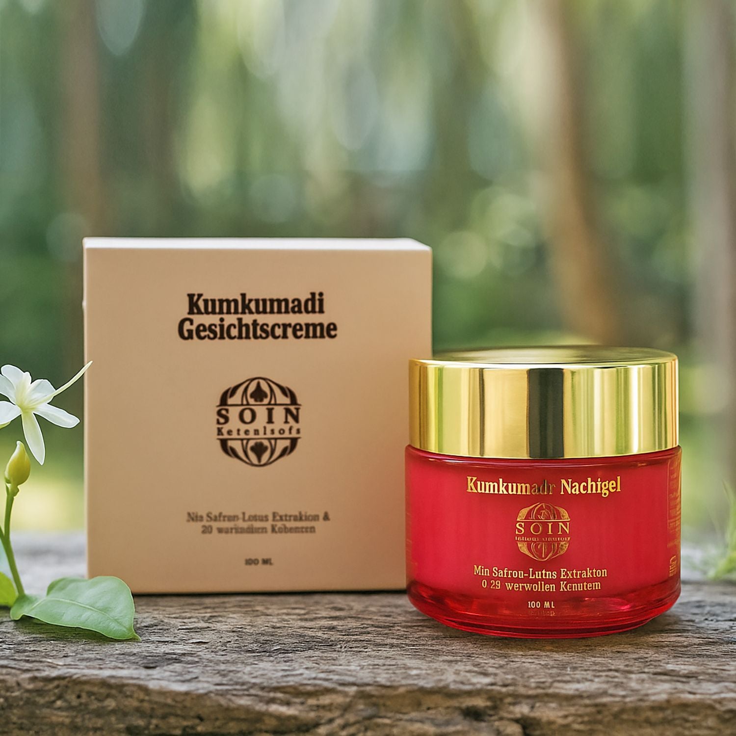 SQIN Botanicals Kumkumadi Kollektion mit Körperöl (100ml), Gesichtsöl (50ml), Cold Cream (100ml), und Nachtgel (100ml)