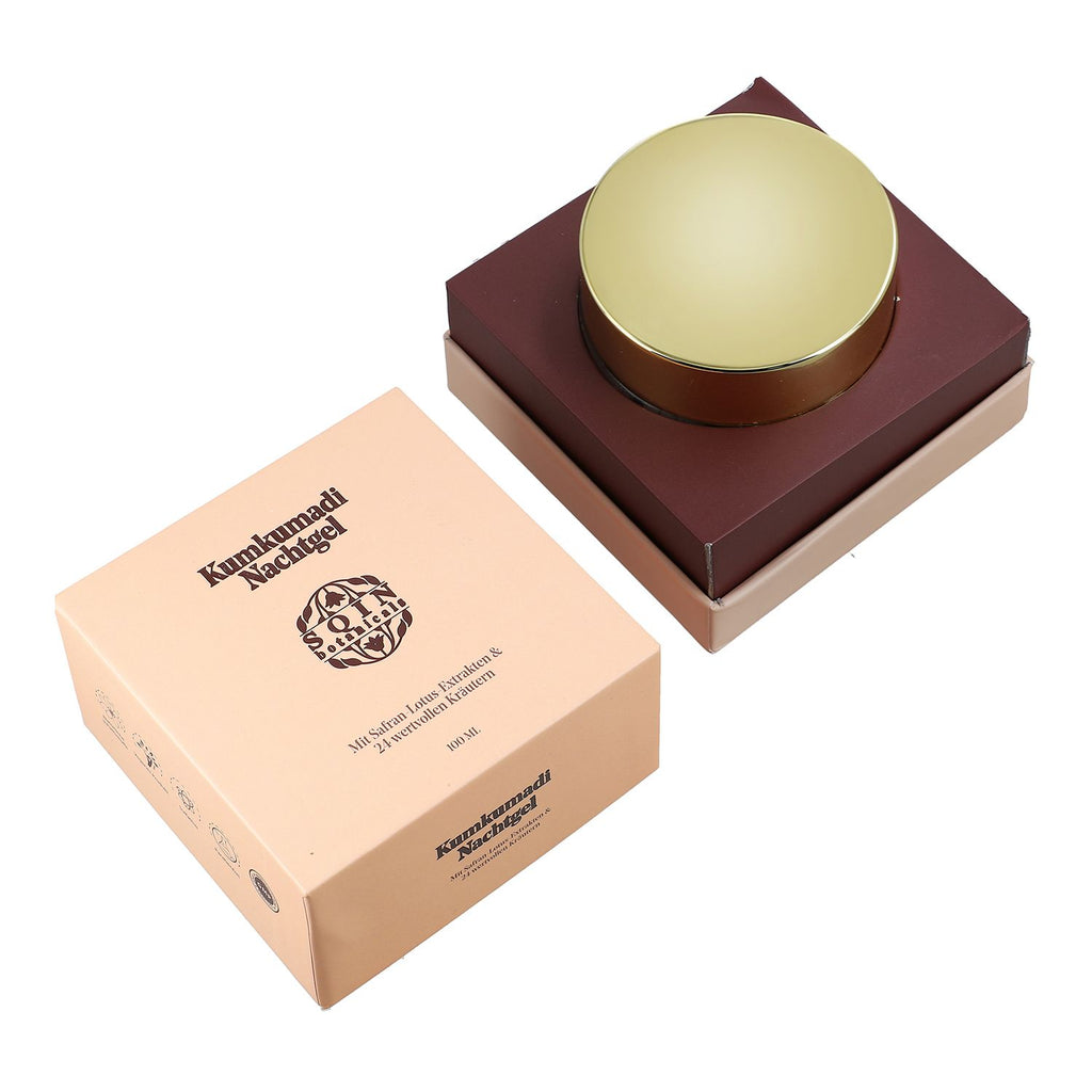 SQIN Botanicals Kumkumadi Kollektion mit Körperöl (100ml), Gesichtsöl (50ml), Cold Cream (100ml), und Nachtgel (100ml)