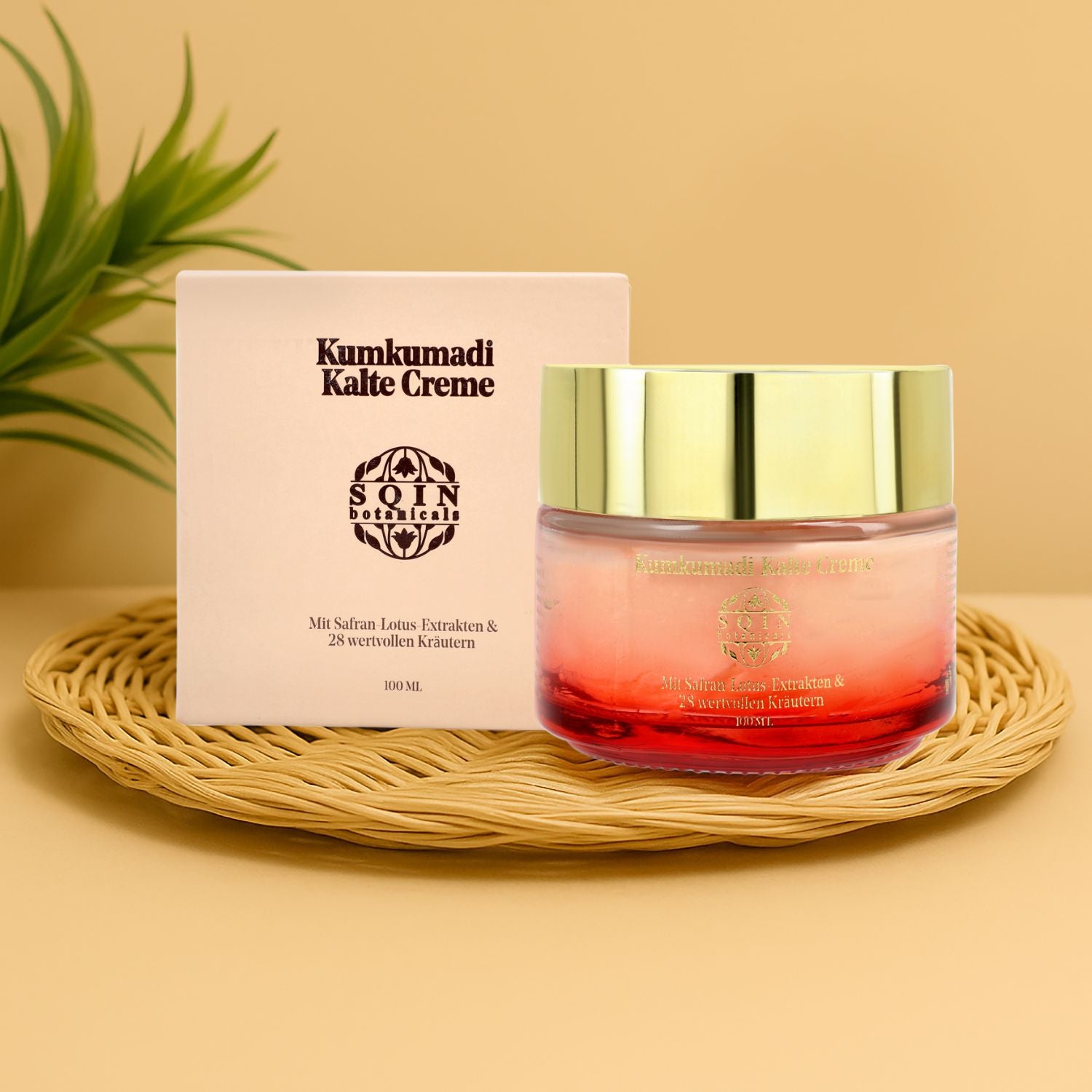 SQIN Botanicals Kumkumadi Kollektion mit Körperöl (100ml), Gesichtsöl (50ml), Cold Cream (100ml), und Nachtgel (100ml)