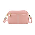 Echtes Leder Umhängetasche mit Reißverschluss 21 x 5 x 14 cm Rosa