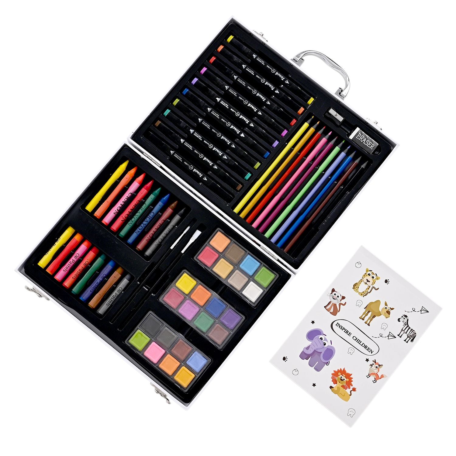 LIVMORE Künstler Malset 84 teilig in Aufbewahrungskoffer 30 x 25 cm, Mherfarbig