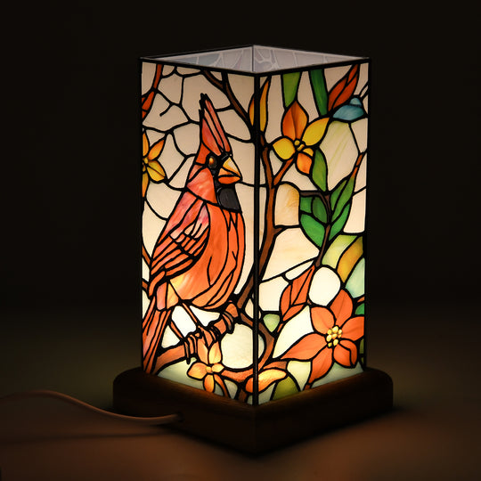 LED Tischlampe, Eschenholz und Acryl, mit USB Anschluss, Mehrfarbig