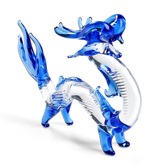 Glas Drachenfigur dekorativ 9 x 2 x 6 cm Gelb
