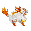 Glas Dekoration Drache, 8,5x2x7cm, Braun Orange