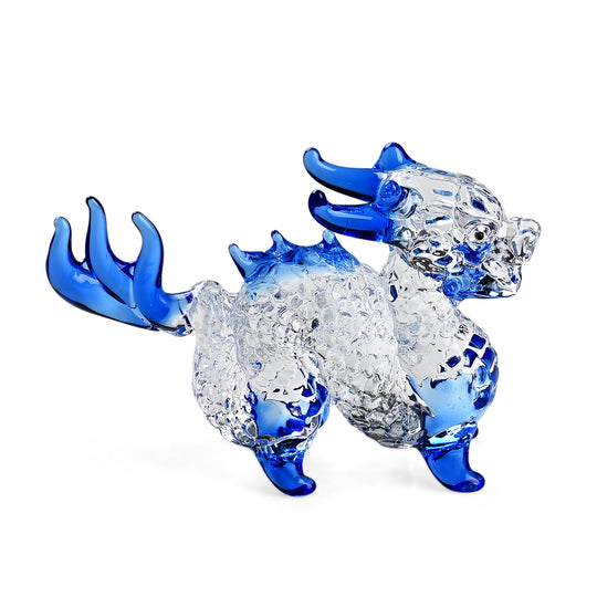 Dekorative Drachenfigur aus Glas 8,5 x 2 x 7 cm Braun