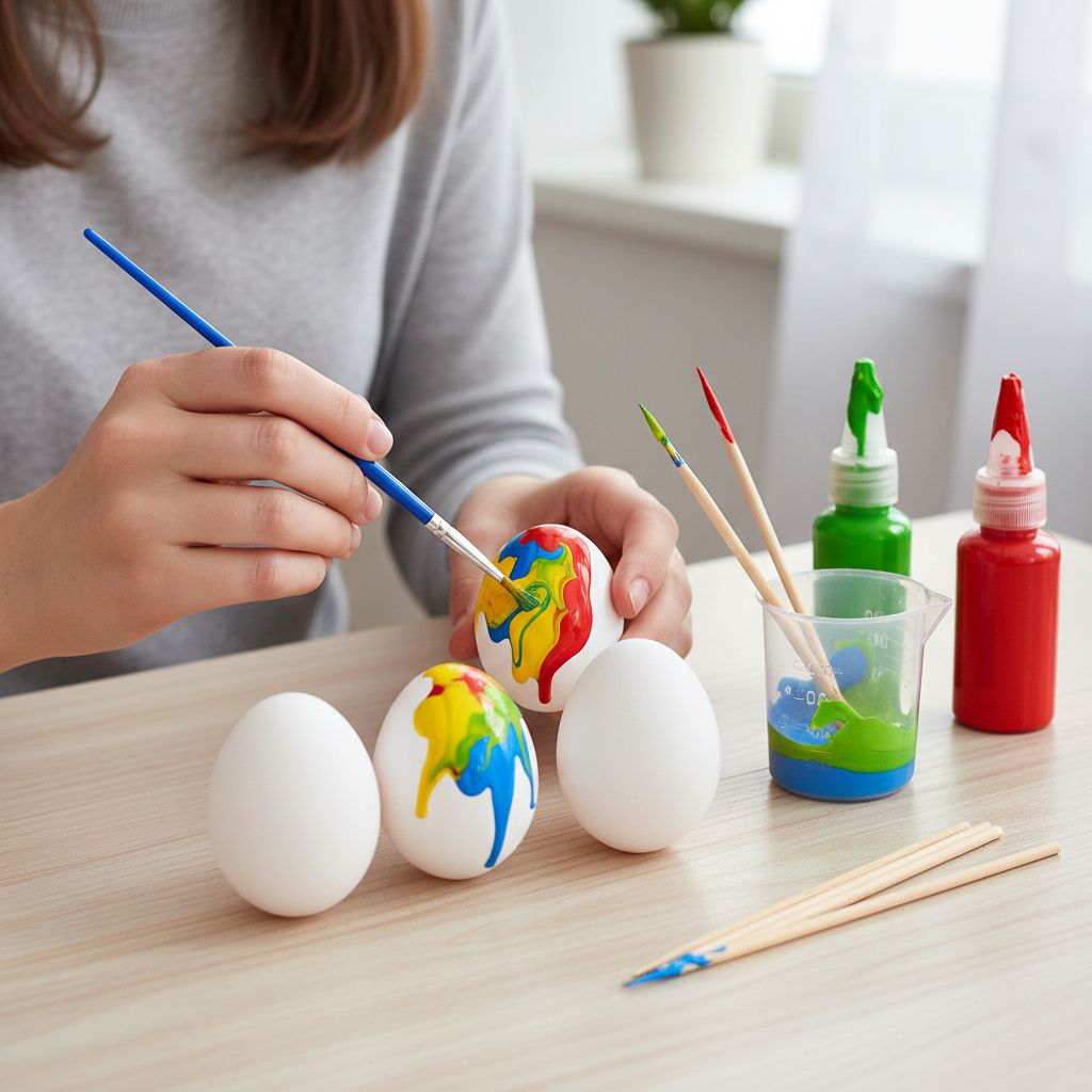 LIVMORE Kreatives Acryl Pour Art DIY Set mit Dekor Eiern und Farben