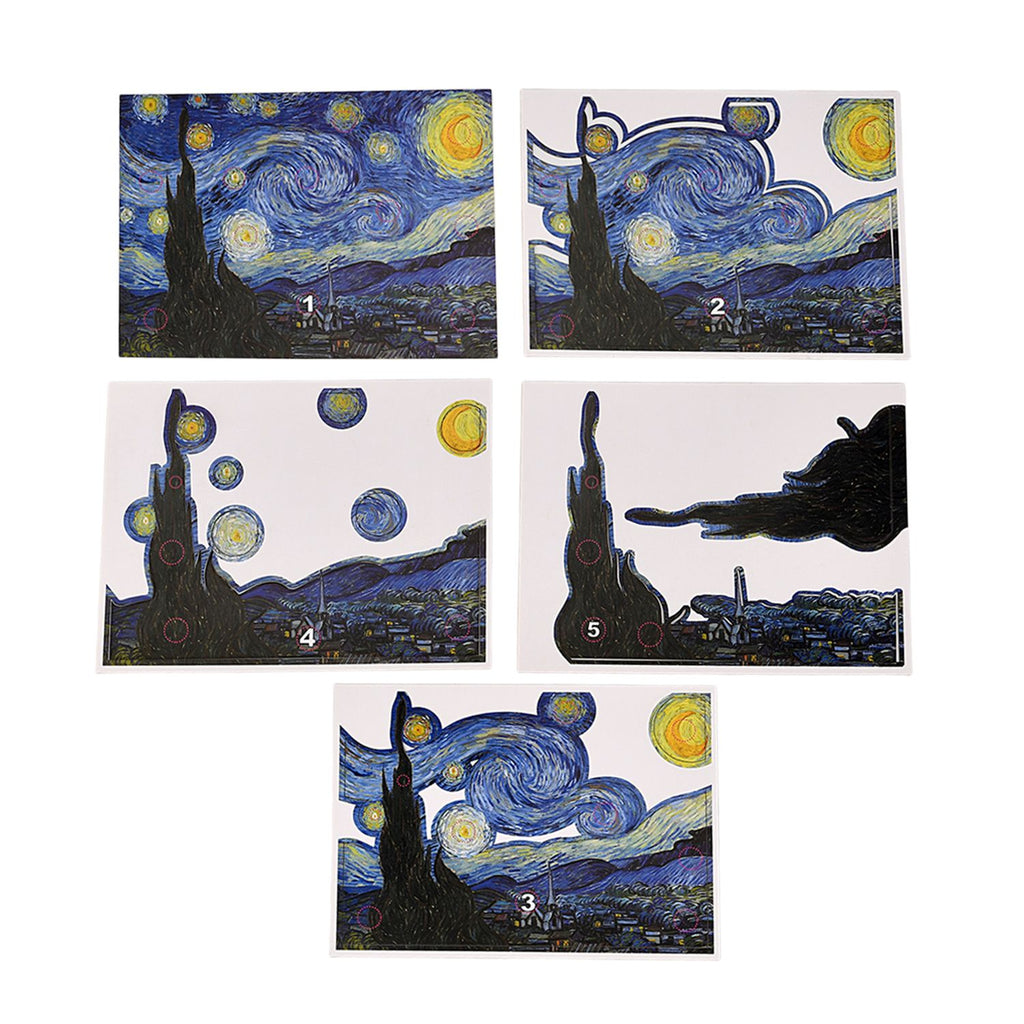 LIVMORE 3D DIY Bilderrahmen Bastelset Sternennacht Motiv 22 x 13 x 17 cm Blau