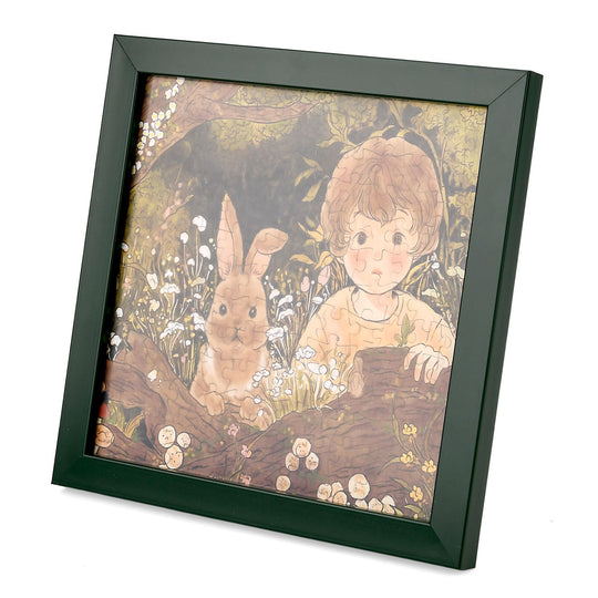 LIVMORE DIY Bilderrahmen Puzzle Bastelset 169 teilig Engel Illustration Motiv 18.1 x 13 x 18.1 cm Grün
