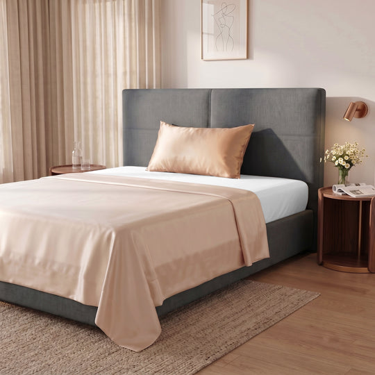 LA MAREY SIGNATURE Maulbeerseide Bettdeckenbezug Set mit Kissenbezug, 2-teilig, 135 x 200 cm, Elfenbein