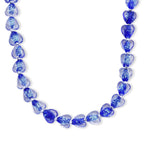 Blaues Murano-Stil Glas Halskette ca. 53.25 cm 316L Edelstahl