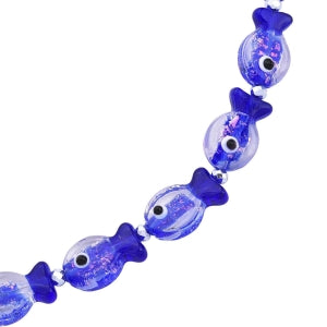 Blaues Murano-Stil Glas Halskette ca. 53.25 cm
