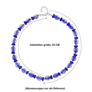 Blaues Murano-Stil Glas Halskette ca. 53.25 cm