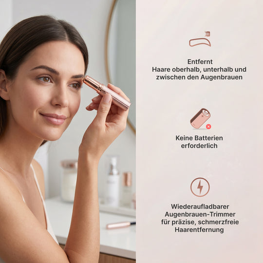 Finishing Touch Flawless Augenbrauen-Trimmer, 18 Karat vergoldet, mit integriertem Licht, Roségold