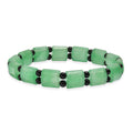 Flexibles grünes Aventurin und schwarzes Spinell Armband - 98 ct.