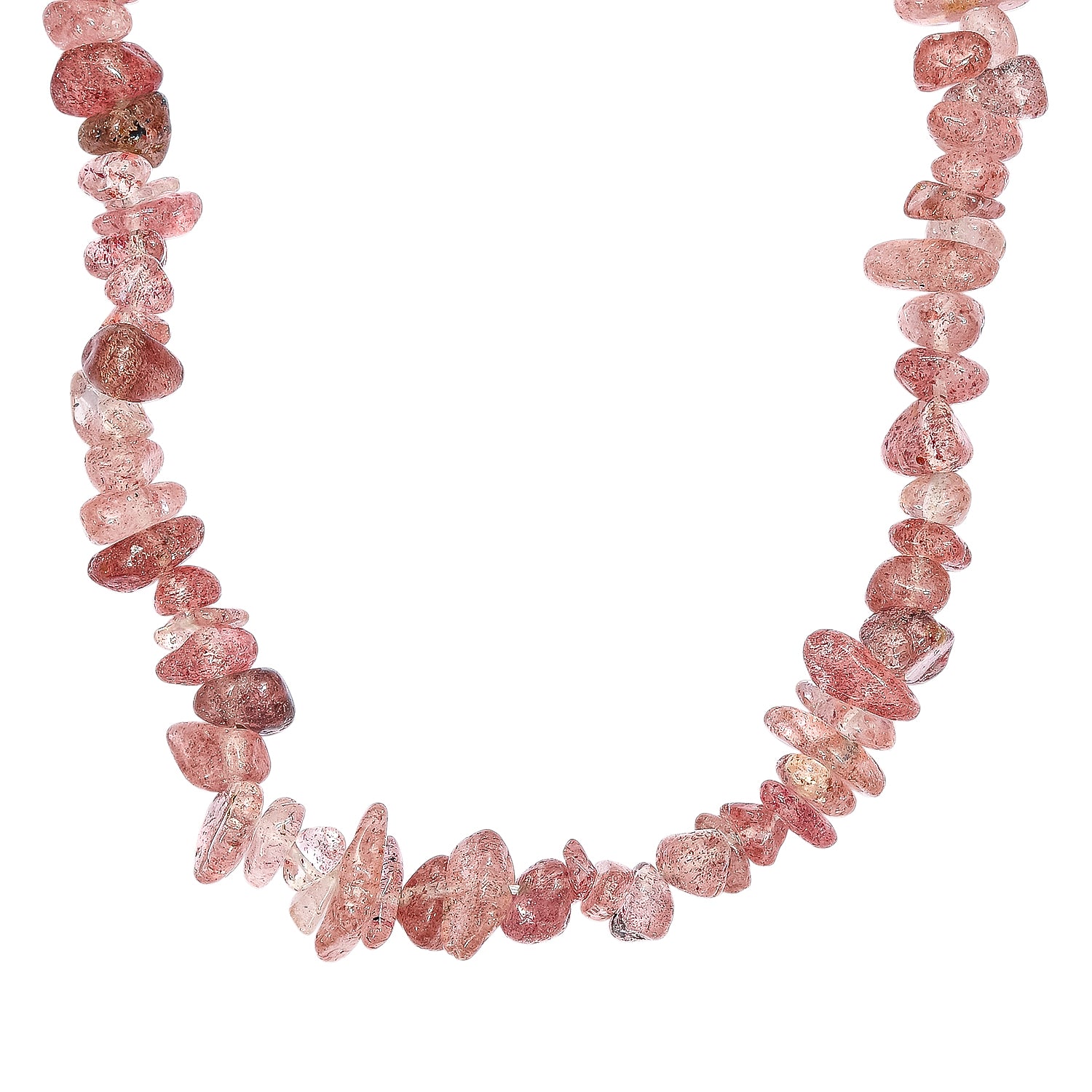 Erdbeer Quarz Halskette 76 cm ca. 321.00 ct