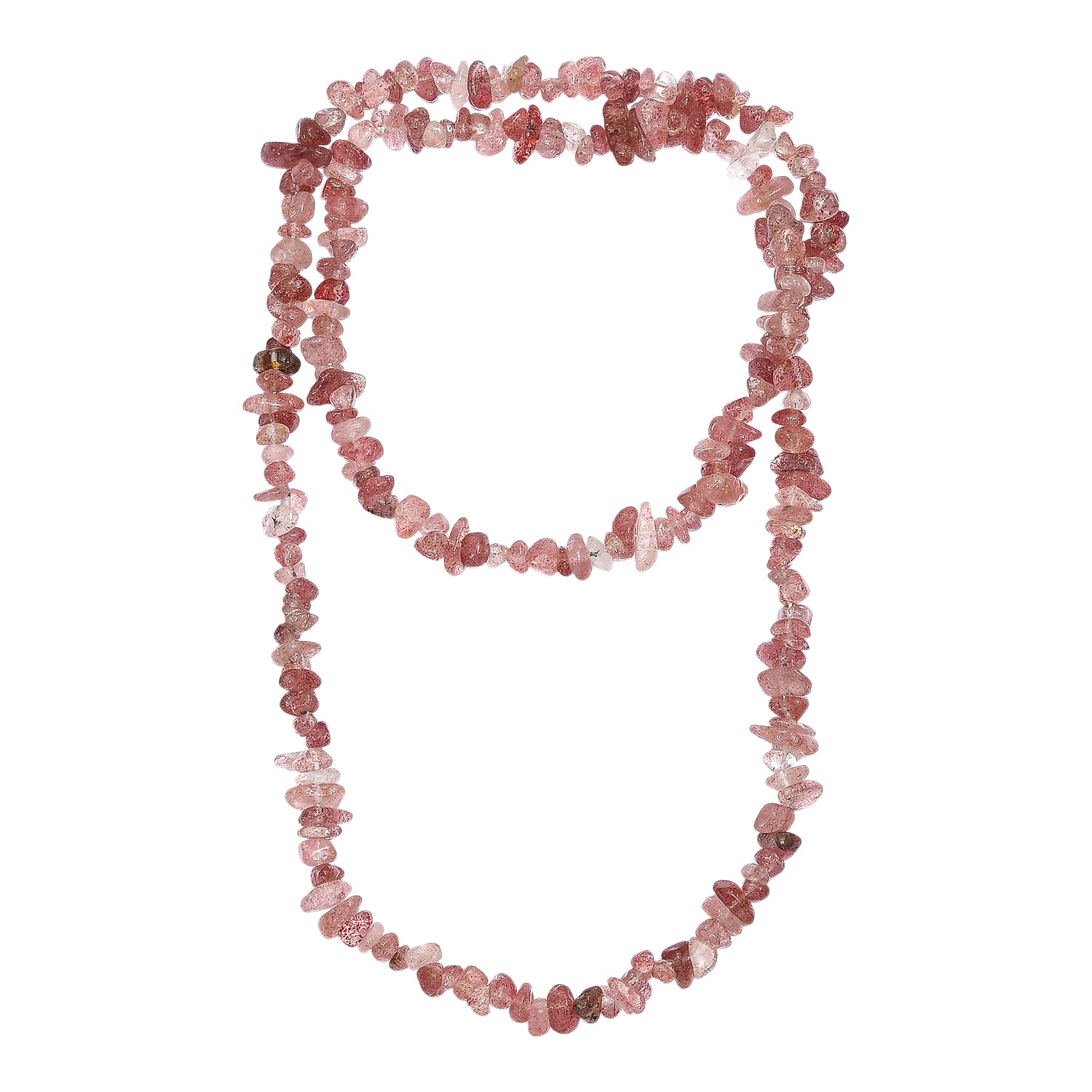 Erdbeer Quarz Halskette 76 cm ca. 321.00 ct