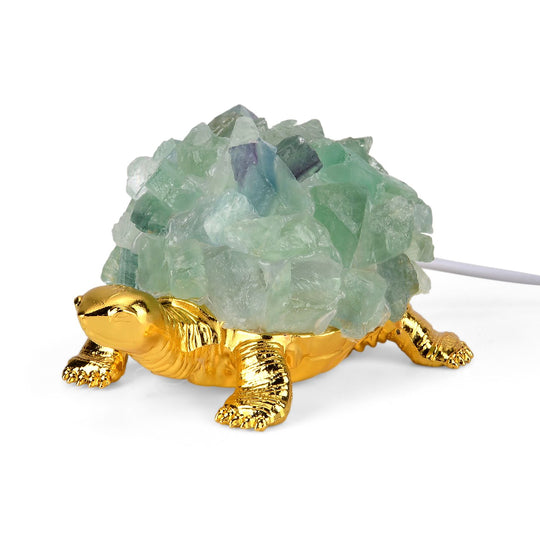 LIVMORE Leuchtende Edelstein-schildkröte, LED Licht, Rauchquarz