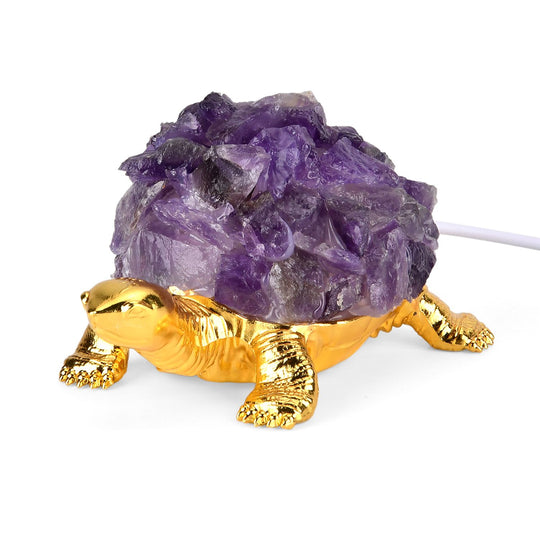 LIVMORE Leuchtende Edelstein-schildkröte, LED Licht, Rauchquarz