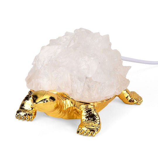 LIVMORE Leuchtende Edelstein-schildkröte, LED Licht, Rauchquarz