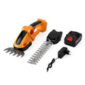 Akku Gras und Strauchschere, 2 in 1 Gartenschneider, 6000 mAh, 390 W, Gelb