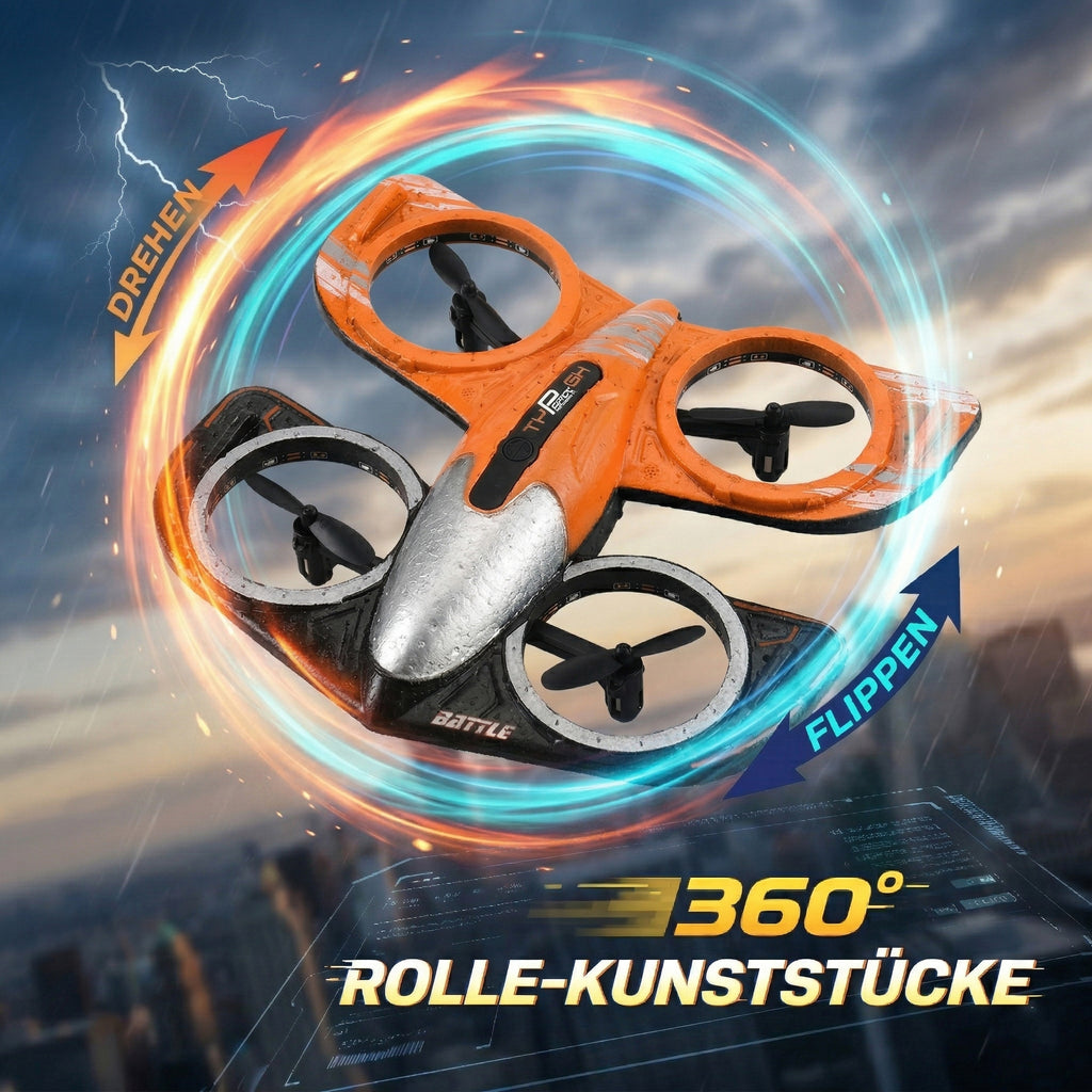 Flight 360° ROLL SPEED REGULATION VERY LONG ENDURANCE FIXED HEIGHT HOVER REMOTE CONTROL ONE KEYLIFT