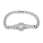 Weißer Zirkonia, Grüner Zirkonia Armband ca. 19 cm Nickelfreies Messing 1.24 ct
