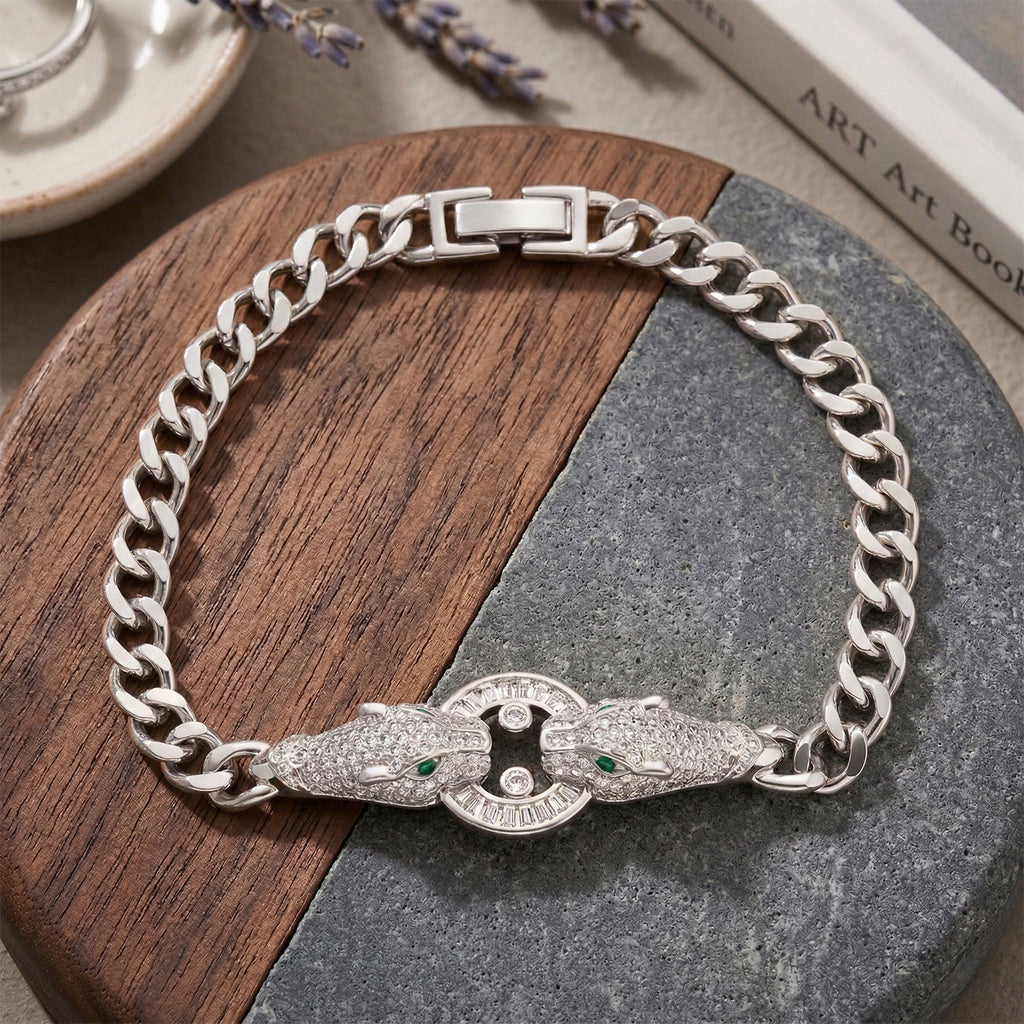 Weißer Zirkonia, Grüner Zirkonia Armband ca. 19 cm Nickelfreies Messing 1.24 ct
