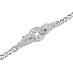 Weißer Zirkonia, Grüner Zirkonia Armband ca. 19 cm Nickelfreies Messing 1.24 ct