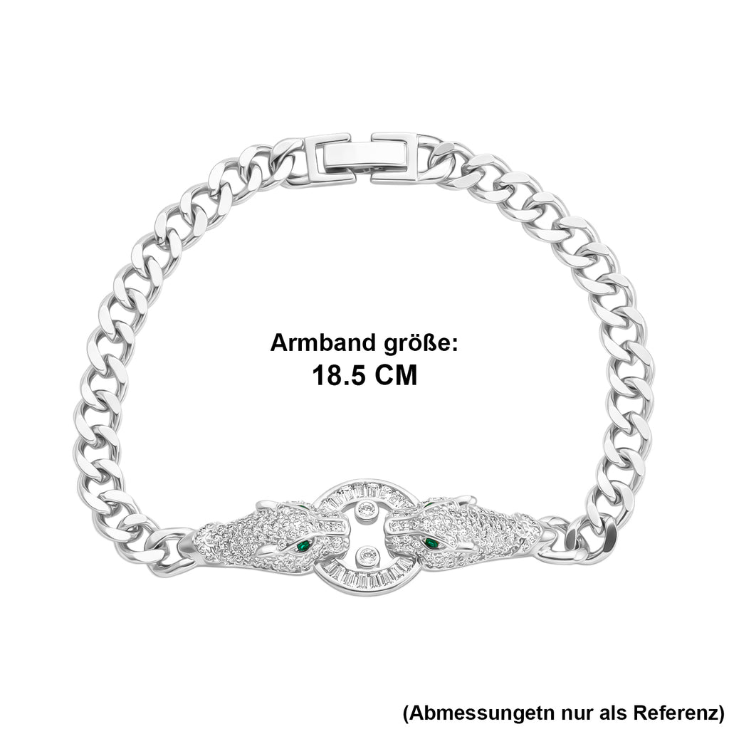 Weißer Zirkonia, Grüner Zirkonia Armband ca. 19 cm Nickelfreies Messing 1.24 ct