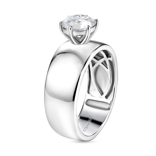 D'Joy Moissanit Ring 925 Silber Rhodiniert (Größe 19.00) ca. 1,20 ct