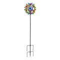 Solar Spinner Lampe mit LED Licht, Gartenstecker, 140cm, Mehrfarbig
