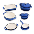 LIVMORE 6er-Topfset aus Gusseisen, Blau