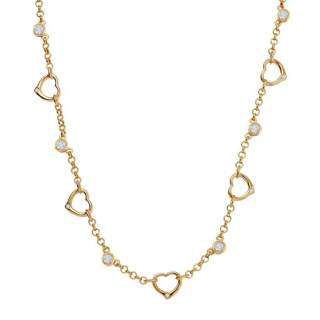 EVER TRUE Moissanit Halskette ca. 50 cm Nickelfreies Messing, goldfarben, ca. 0,91 ct.