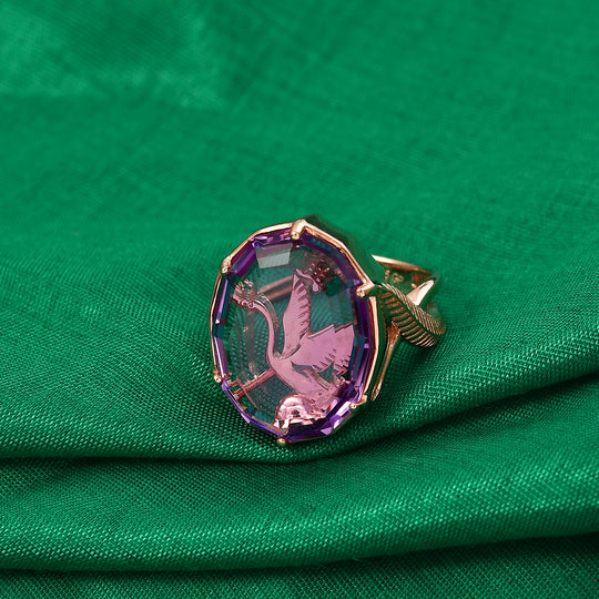 GP Trionfo Kollektion - AA Rose De France Amethyst, Kanchanaburi Blauer Saphir Ring 925 Silber 750 Roségold vermeil (Größe 18.00) ca. 17.36 ct