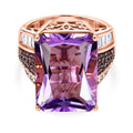 D'Joy Rose De France Amethyst, Moissanit Ring 925 Silber 750 Roségold Vermeil (Größe 17.00) ca. 17,15 ct