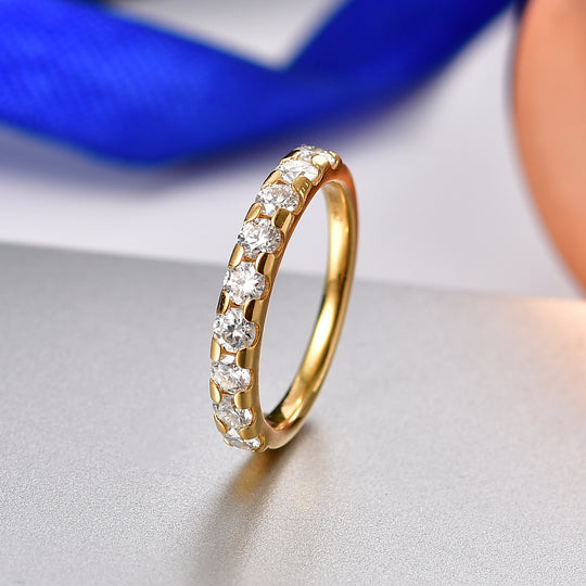 D'Joy Moissanit Ring 925 Silber vergoldet (Größe 20.00) ca. 0,92 ct
